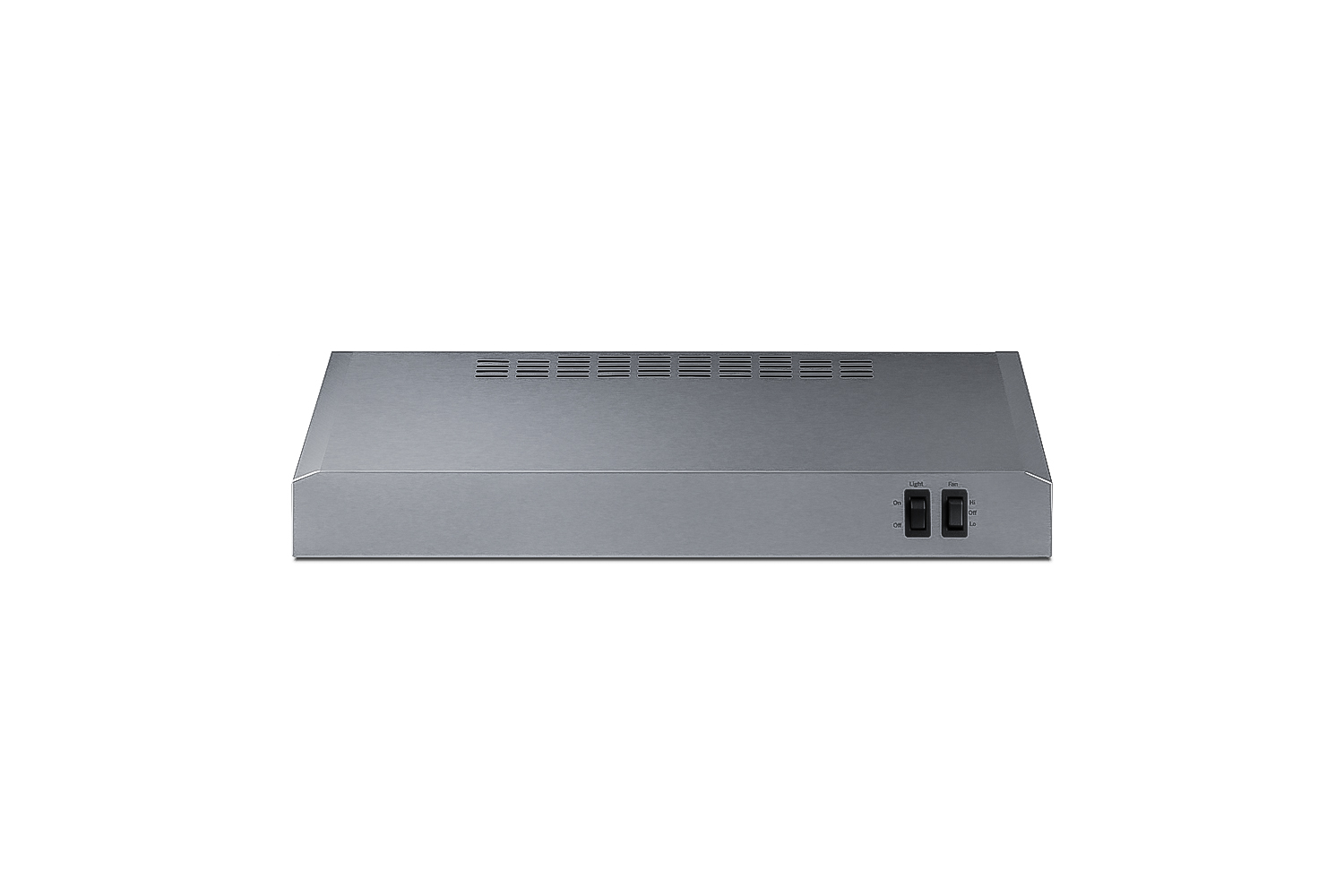 20 inch wide under cabinet convertible range hood for ducted or ductless use in stainless steel, made in North America